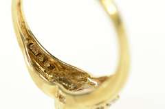 10K Yellow Gold Classic Syn. Opal CZ Accent Bypass Ring