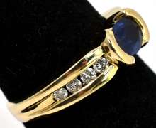 Majestic Sapphire & Diamond Ring in 14KT Yellow Gold