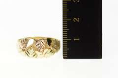 10K Yellow Gold Black Hills Leaf Graduated Statement Band Ring