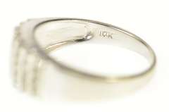 10K White Gold Diamond Channel Graduated Statement Band Ring