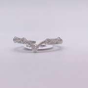 14kt Solid White Gold & Diamond Ring
