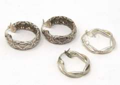 Sterling Silver Lot of 2 Pairs of Earrings