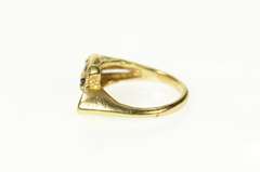 14K Yellow Gold Pear Garnet Ichthys Jesus Fish Symbol Ring