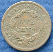 1838 Coronet Large Cent, Circulated.