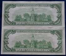 2 x Series 1934 A $100 Notes In Sequence