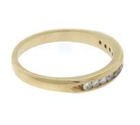 Eelgant Yellow Gold Diamond Channel Set Band