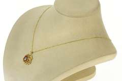 10K Yellow Gold Floral Micro Mosaic Goldstone Statement Pendant