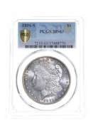 MS63 1891-S Morgan Silver Dollar - Graded PCGS