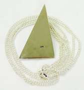 3-D Moderne 950 Sterling Pendant & 30 In Chain