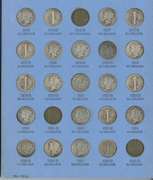 Collection of 64 different Mercury Dimes in album with a 1921.