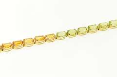 14K Yellow Gold Amethyst Topaz Peridot Citrine Garnet Tennis Bracelet