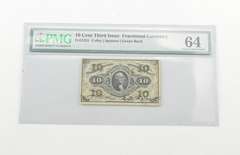 10 Cent US Fractional Currency 3rd Issue PMG 64 Choice UNC Fr # 1255