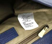 Authentic Versace Medusa Leather Blue Pebbled Shoulder Bag