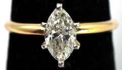 Amazing 0.67CT Marquise-Cut Diamond Ring in 14KT Yellow Gold