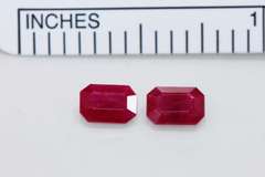 Intense Natural Ruby Pair - 1.18 cts.