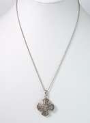 Detailed Cross Necklace in Sterling Silver