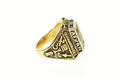 10K Yellow Gold Masonic AF & AM Warren Ornate Signet Ring