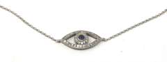 Cute White Gold Evil Eye Bracelet