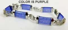 Sterling & Purple Jade Chinese Bracelet