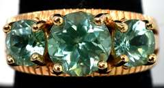 Luscious 3-Stone Blue Gem Ring in Vermeil