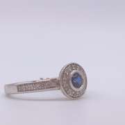 14kt Gold, Blue Sapphire, & Diamond Cocktail Ring