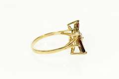 10K Yellow Gold Marquise Garnet Butterfly Change Symbol Ring