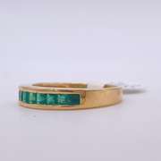 18kt Solid Yellow Gold & Emerald Band Ring