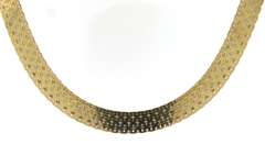 Impressive Yellow Gold Wide Woven Necklace