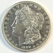 Semi-reflective 1890-S Morgan Silver Dollar. Flashy