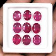 Group Lot of 9x oval Natural Ruby Gemstones- 25.00 Carats!