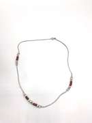 Sterling silver necklace with red and silver beads