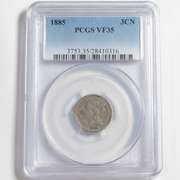 1885 3 Cent Nickel 1000 Minted PCGS VF 35