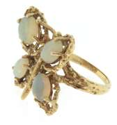 Ideal Yellow Gold Opal Butterfly Ring