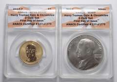 Lot (2) Truman Coin & Chronicles 2-Coin Set - Graded ANACS