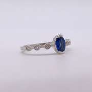 14kt Gold, Blue Sapphire, & Diamond Ring