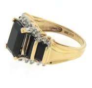 Powerful Yellow Gold Black Onyx & Diamond Ring