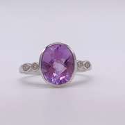 14kt Gold, Amethyst, & Diamond Cocktail Ring