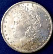 1884-O Morgan Silver Dollar, BU.
