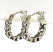 Lovely White Gold CZ Huggies