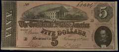 Confederate States Of America $5 Richmond February 17th 1864. Uncirculated.