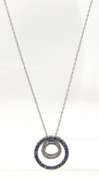 Favorite White Gold Sapphire and Diamond Double Circle Pendant on Chain