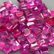 Princess cut! Heated only! 6.93ct Ruby set!