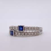 14kt Gold, Blue Sapphire, & Diamond Ring
