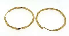 Popular Yellow Gold Twisted Endless Hoop Earrings
