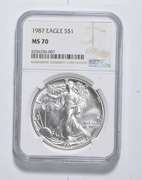 MS70 1987 American Silver Eagle - Graded NGC