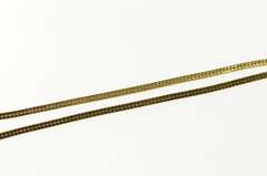 14K Yellow Gold 1.6mm Flat Fancy Chain Squared Link Necklace