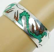 Delvin J. Nelson Navajo Sterling Gemstone Cuff