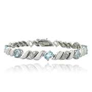 5ct Blue Topaz & Diamond Accent San Marco Bracelet