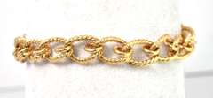 Fancy Textured Bracelet in 14KT Yellow Gold