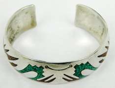 Delvin J. Nelson Navajo Sterling Gemstone Cuff